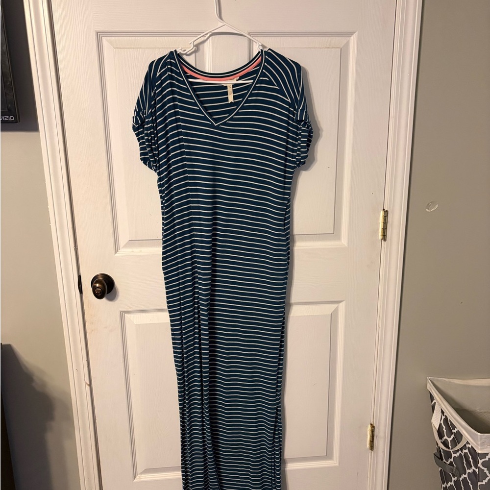 Matilda Jane Navy and White Striped Maxi Dress